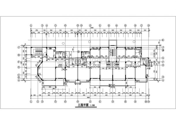 某地多层住宅建筑CAD方案设计图-图二
