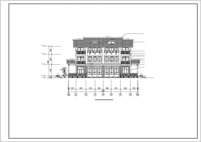 西湖三层现代风格建筑方案别墅图纸_图1