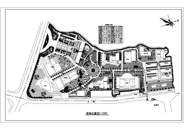 某大学校园景观规划设计种植设计CAD图纸-图一