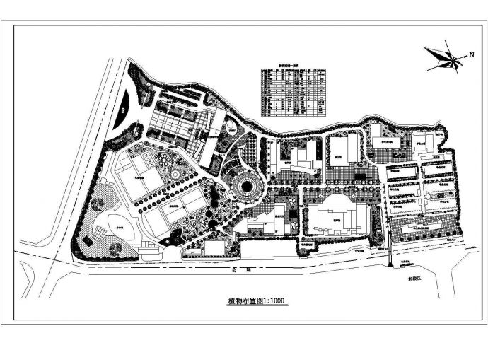 某大学校园景观规划设计种植设计CAD图纸_图1