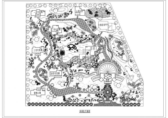 某市公园休闲区园林规划CAD平面图_图1