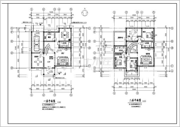 某私宅设计建筑CAD设计施工图纸-图一