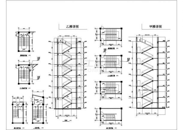 岳堤框架结构超市平立面方案设计图-图一