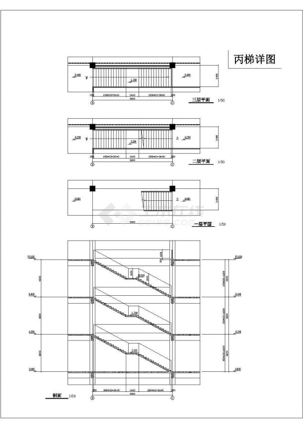 岳堤框架结构超市平立面方案设计图-图二