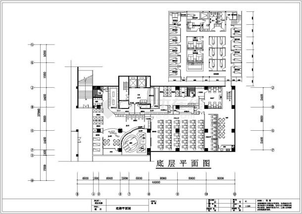 某四星级酒店桑拿洗浴装修CAD设计图纸-图二