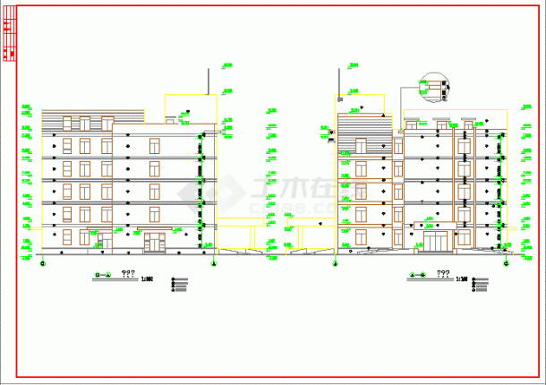 某市第二人民医院建筑CAD施工图纸-图二