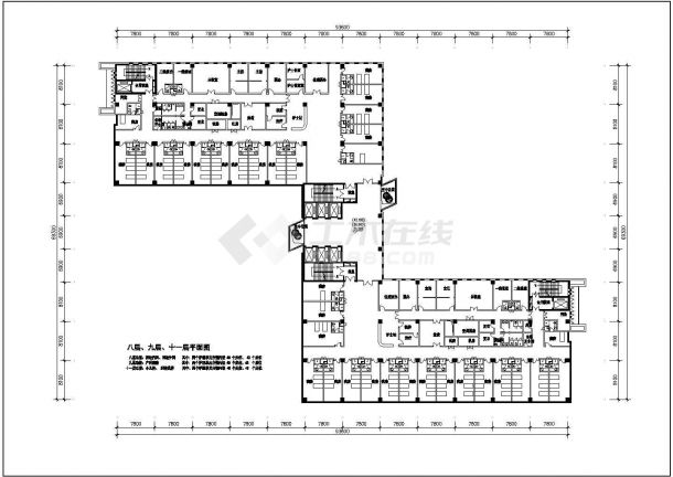 某大型私人医院建筑设计cad平面图-图一