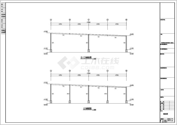 东升石材钢结构展厅工程设计全套CAD图纸-图一