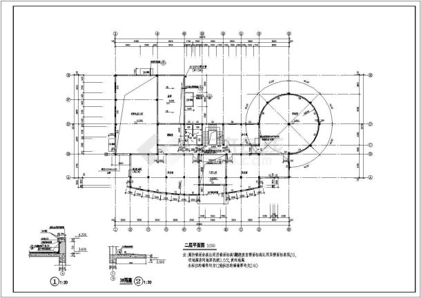 某地区某豪华会所全套施工cad图纸-图二