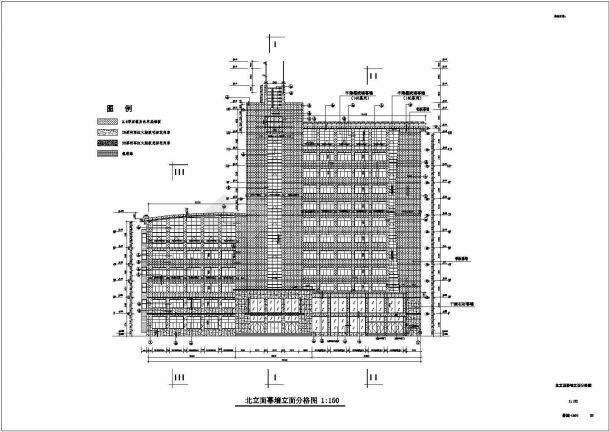 某办公大楼完整外墙装修cad施工设计图-图一