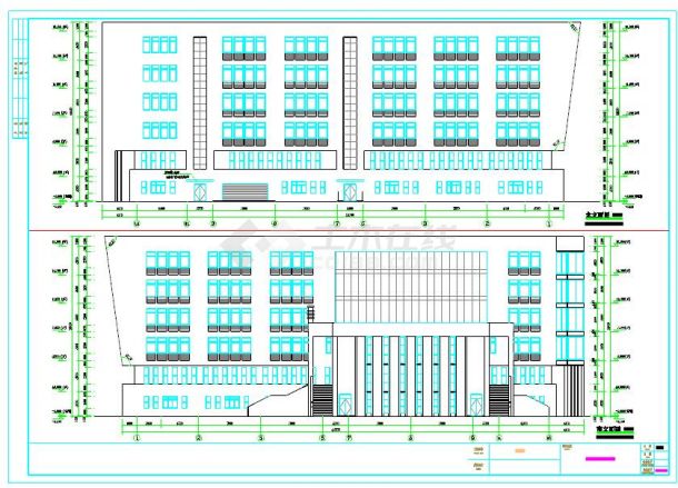 某中专学校综合楼建筑设计cad施工图-图一