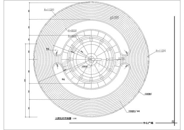 某地雕塑、休闲、城市广场建筑cad设计图-图二