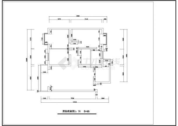 某地区大居室室内装修cad施工设计图纸-图一