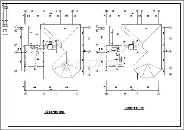 某地别墅A型三层电气设计施工图纸-图二