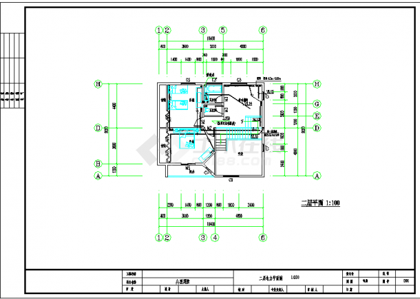 某地五棵松项目别墅电气设计施工CAD图-图二