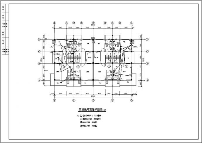 某地连体别墅住宅电气设计施工CAD图_图1