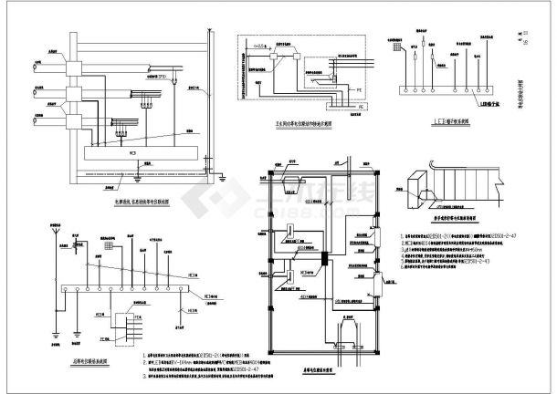 某地郊区三层别墅电气设计施工CAD图-图一
