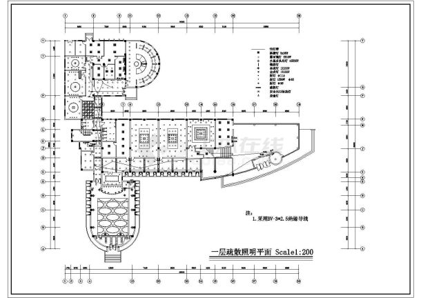 某地办公楼电气照明设计图（共6张）-图一