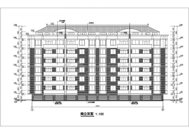 某地六层公寓居民楼建筑设计方案图-图一