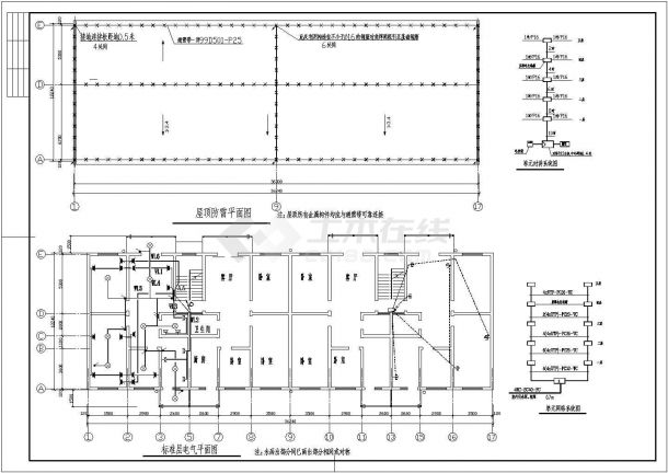 某小区五层住宅楼电气设计施工CAD图-图一