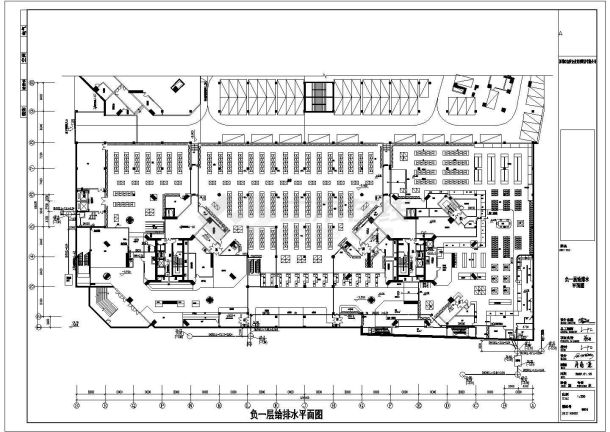 某地现代化大型综合性百货店给排水图-图二