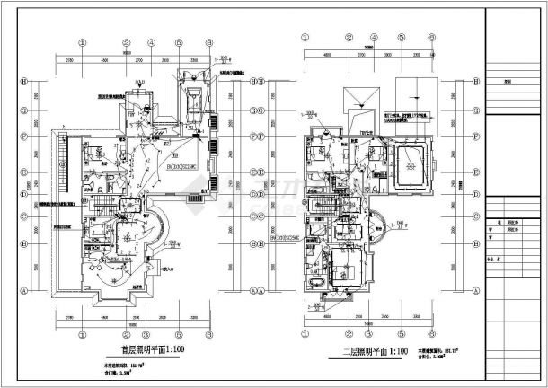 某地小型别墅电气设计施工CAD图-图一