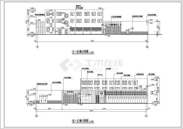 某地三层汽车4S店建筑设计规划方案施工图-图二