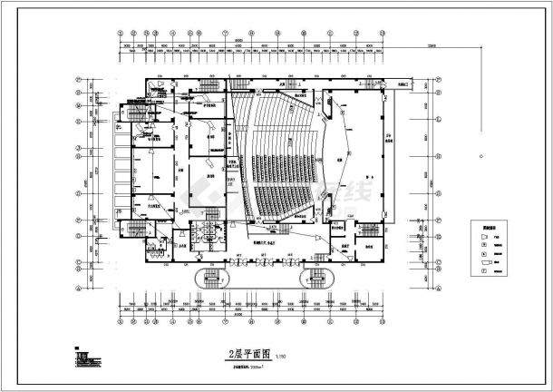 某地区青少年宫建筑设计CAD施工图纸-图二
