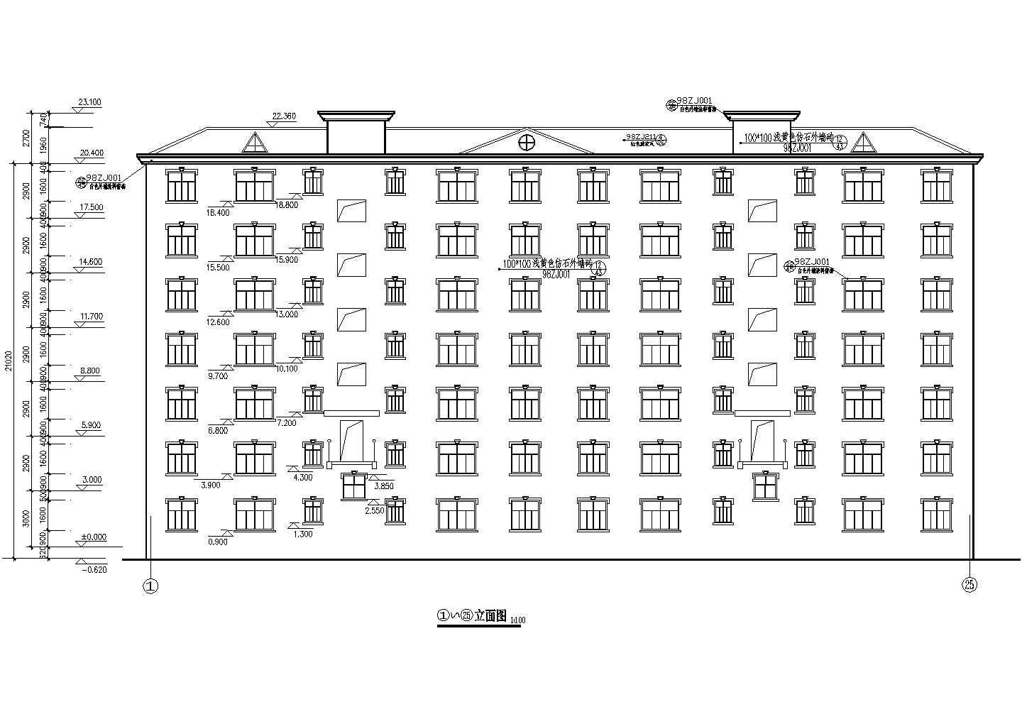 某完整住宅楼建筑设计CAD图纸包含设计说明