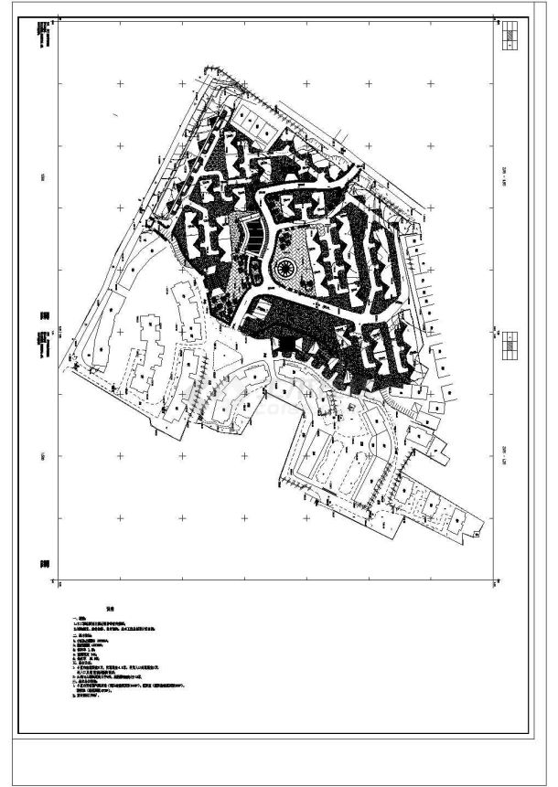 某地某住宅小区总图设计cad详图-图一