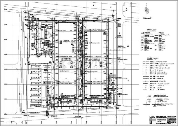 工业厂房建筑综合管弦cad详细设计施工图纸-图一
