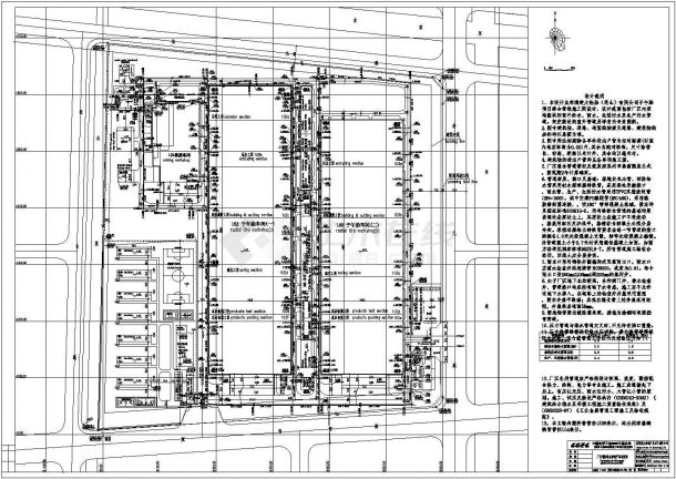 工业厂房建筑综合管弦cad详细设计施工图纸-图二