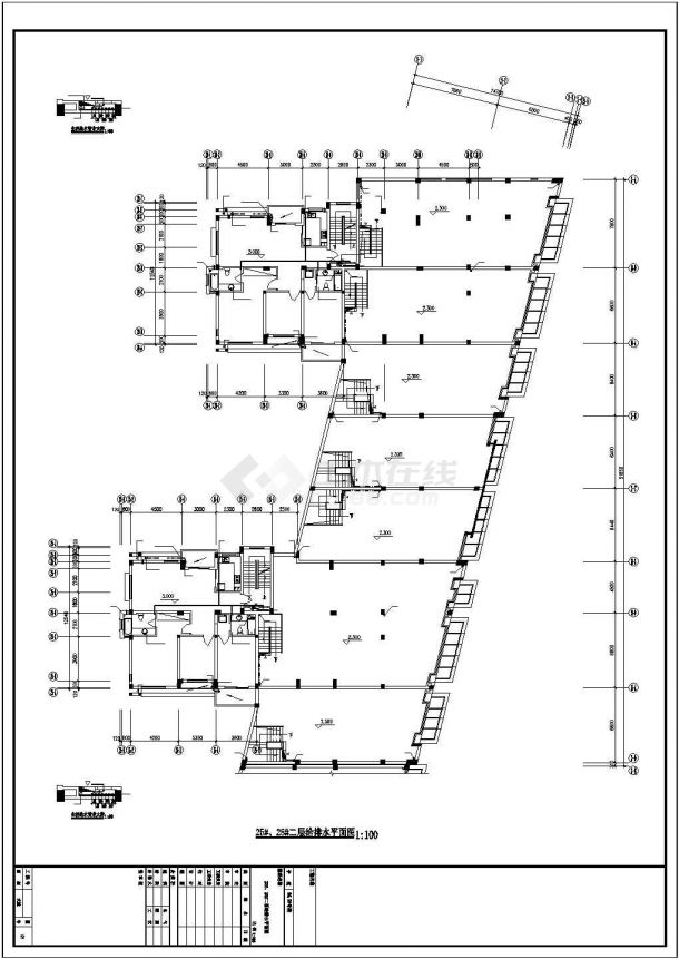两层底住宅楼详细给排水设计cad平面施工图-图二
