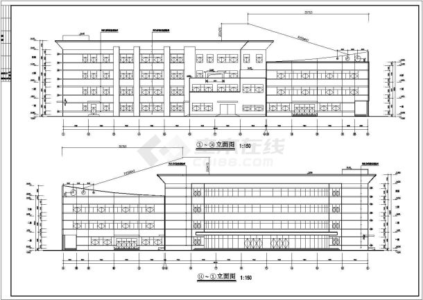 某学校食堂规划建筑设计施工CAD图-图一