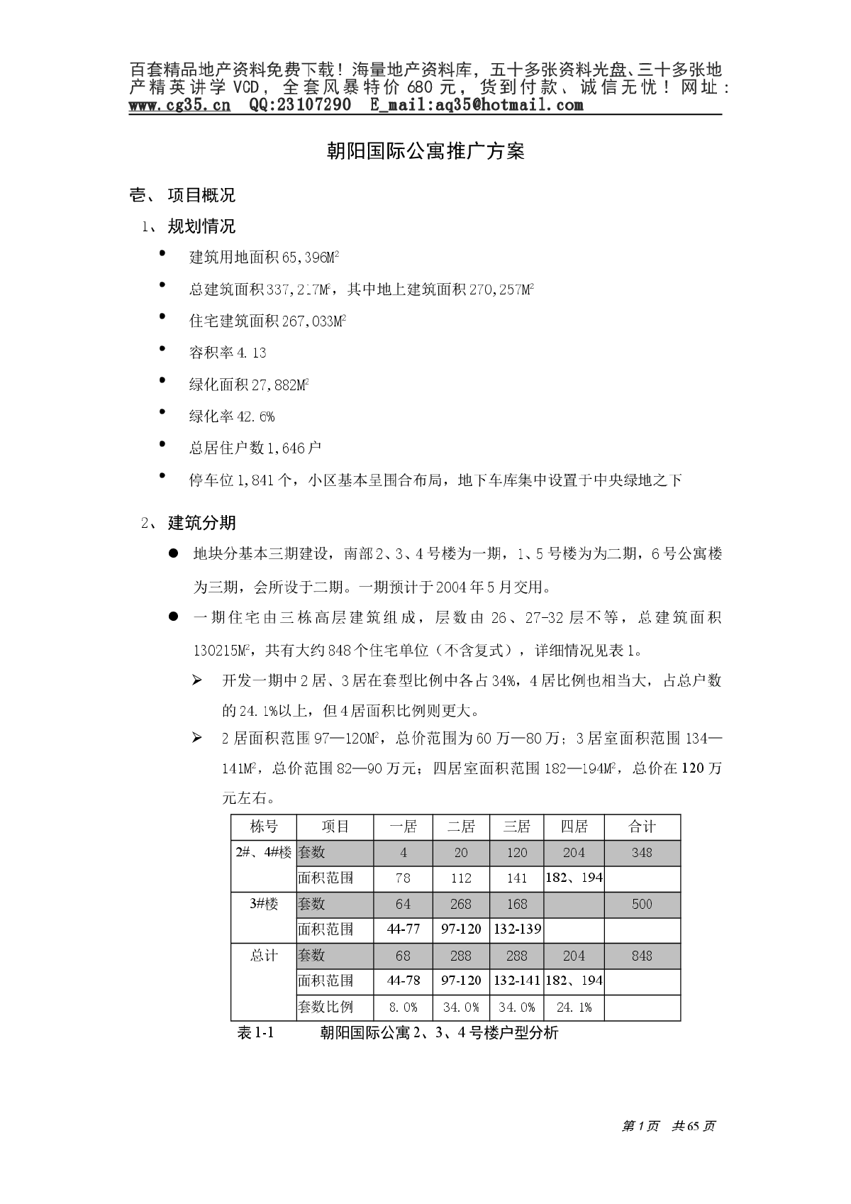 北京朝阳国际公寓推广方案