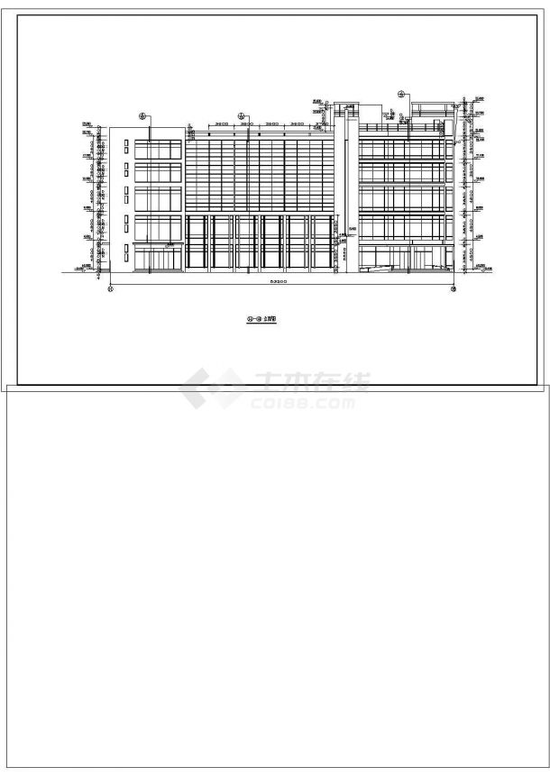 框架结构综合办公楼建筑设计CAD图纸-图一