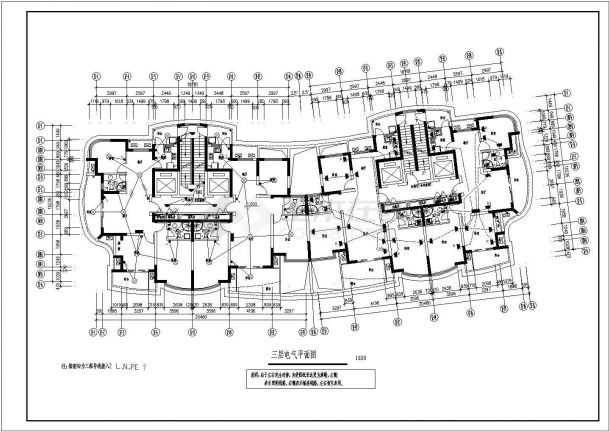 某地区高层商住全套楼电气工程设计CAD施工图纸-图一