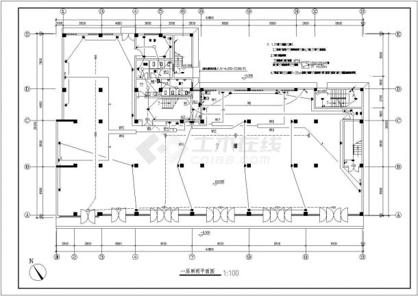 某地区商住楼电气整套CAD施工图纸-图二