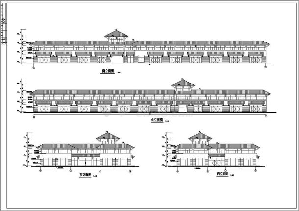 框架结构大型商贸城建筑设计CAD图纸-图一
