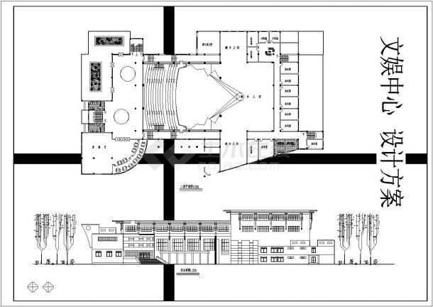 5280平方米影剧院建筑设计图纸-图二