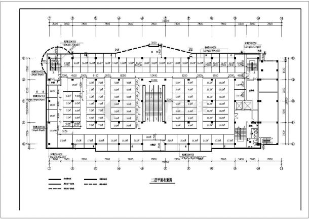 框架结构服装商场建筑结构CAD图纸-图二