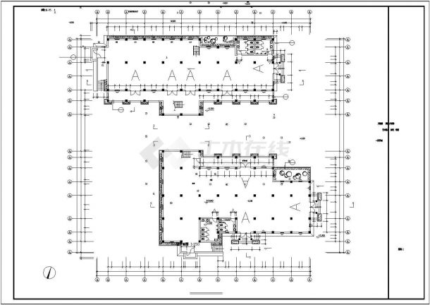 框架结构艺术钟楼建筑设计CAD图纸-图二