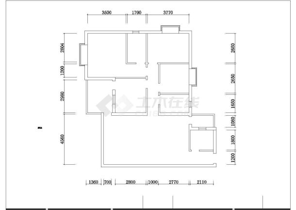 某地区住宅装修cad平面施工设计图纸-图二