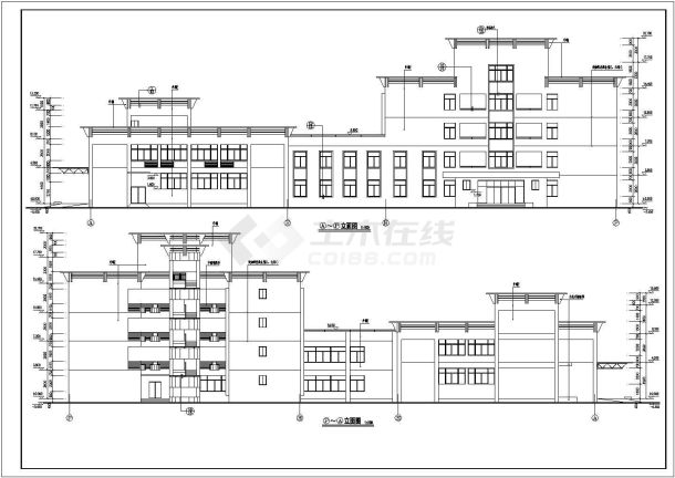 安徽省某城市多层宿舍楼施工建筑图-图二