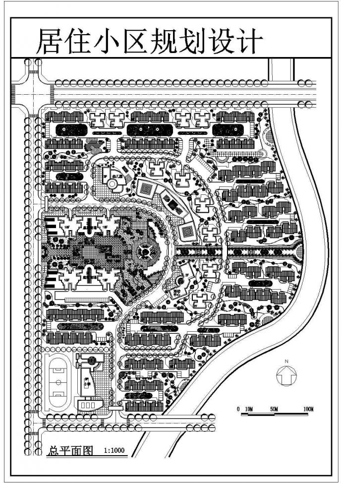 某地大型居住综合小区建筑设计规划图_图1