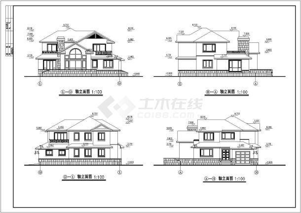 某地二层别墅建筑规划施工方案设计图-图一