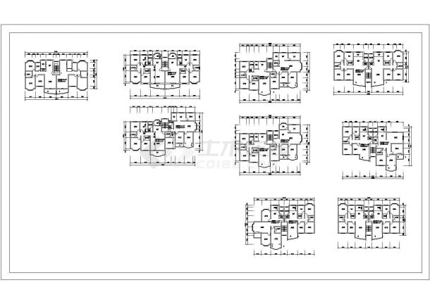 辽宁省某城市多种户型平面方案设计图-图一