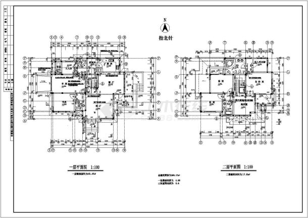 经典别墅建筑设计施工图（共8张）-图二