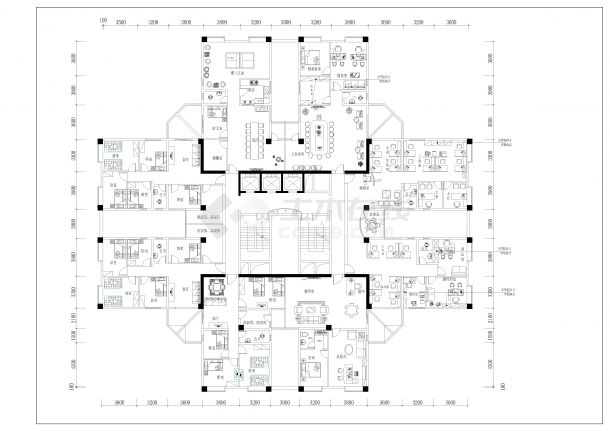 豪景小区住宅设计CADCAD-图二