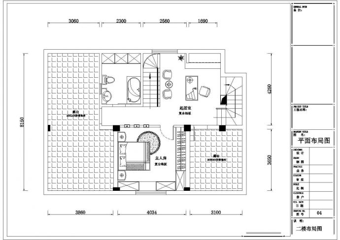 某复式别墅cad装修施工设计平立面图纸_图1